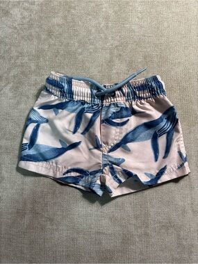 Carter's Blue Whale Print Kids Swim Trunks